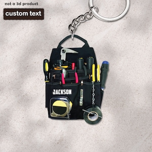 Elektriker Werkzeugtasche Personalisierte Acryl 2D Schlüsselbund, Elektriker Geschenk, Benutzerdefinierte Elektriker Schlüsselbund, Geschenk für Sohn, Ehemann