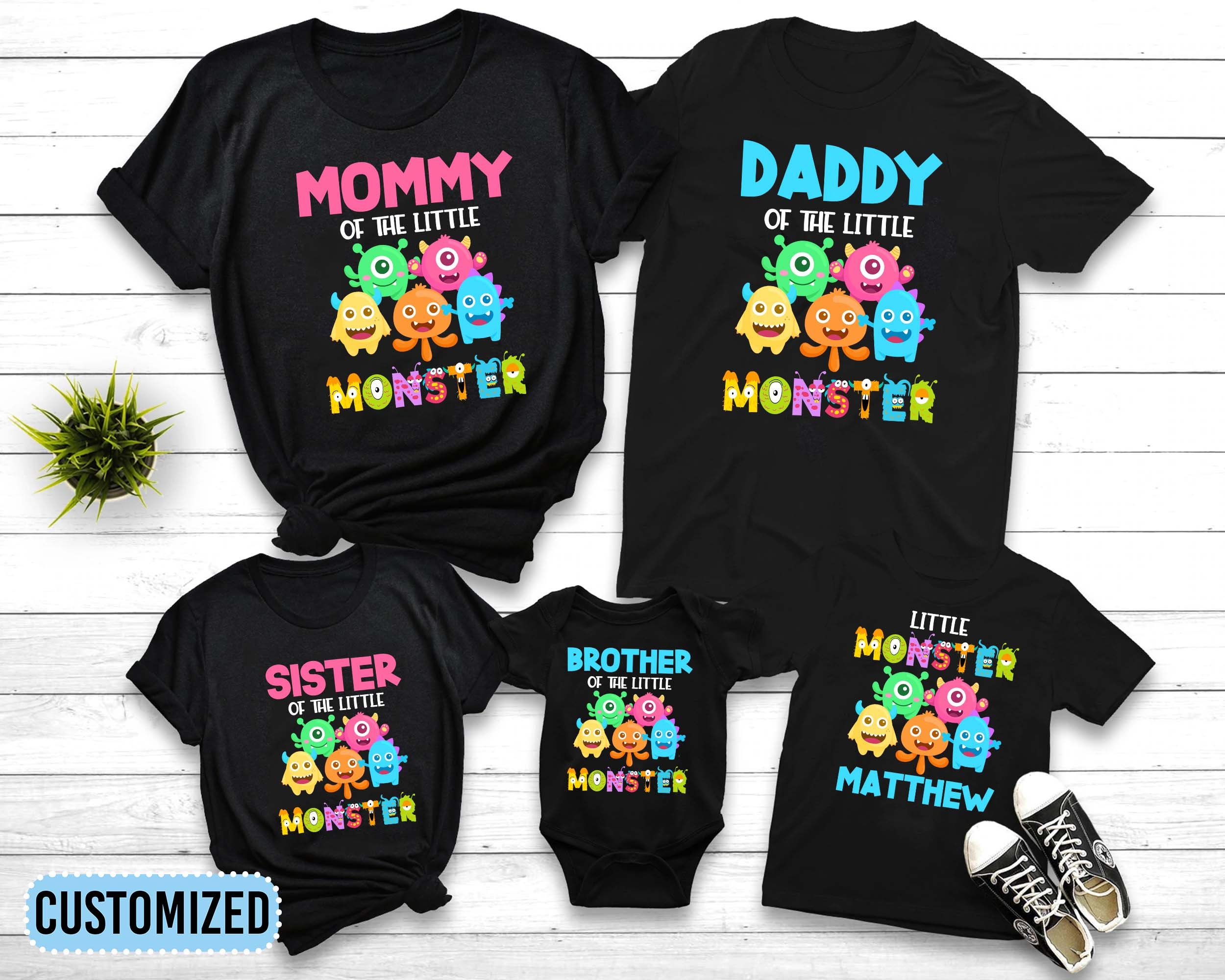 Sister Of The Little Monster Birthday Family Monster Shirts Sister Of The Little Monster Birthday Family Monster Shirts