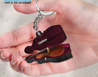 Cello Personalized Keychain, Cello 2D Keychain, Cello Lovers Gift, Cellist Keychain, Cellist Gift