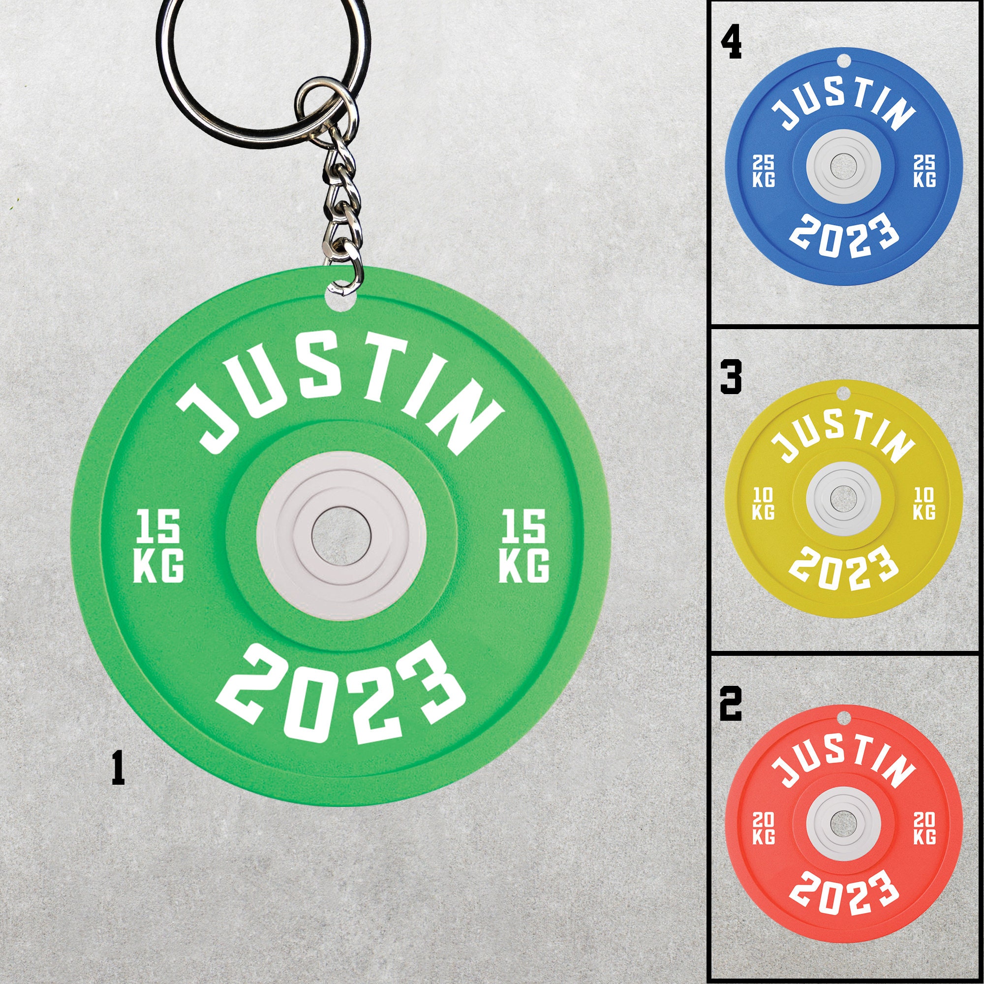 Weight Plate Personalized Keychain, Bumper Plate Keychain, Gift