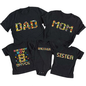 Building Blocks Birthday Shirt, Toddler Birthday Shirt, Birthday Family Matching, Building Block Lover Gift, Birthday Gift