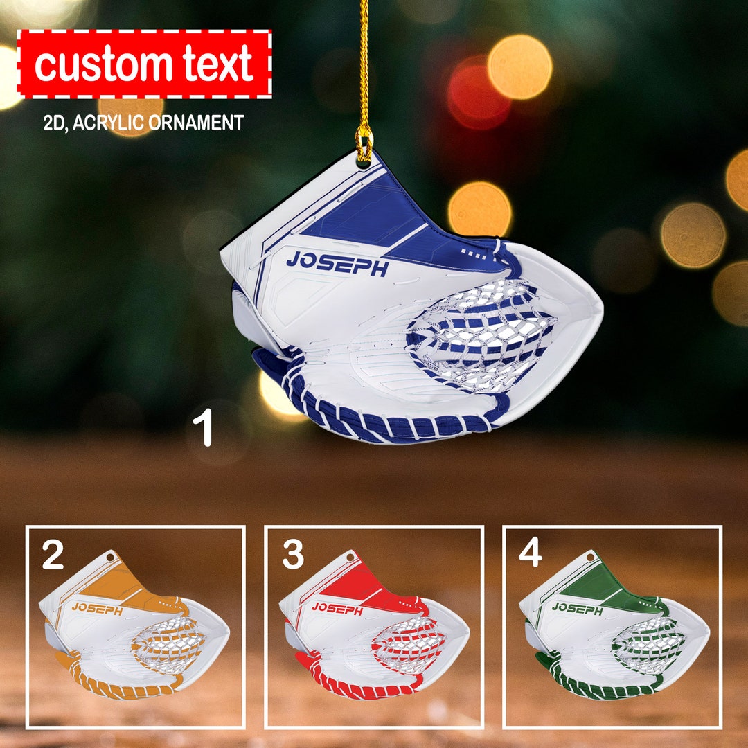 Kids & Dad - Personalized Hockey Acrylic Christmas Shaped Ornament