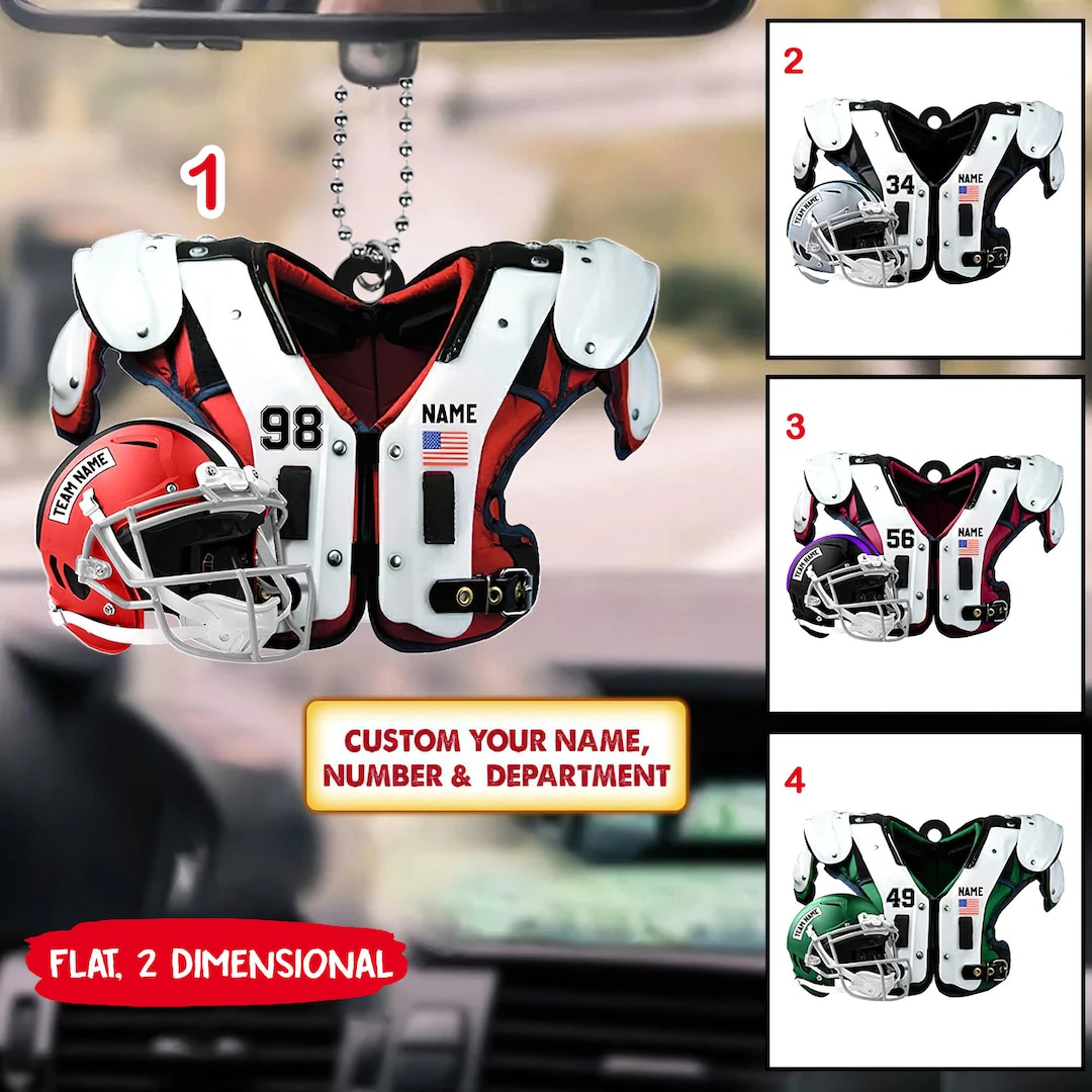 American Football Shoulder Pads Helmet Flat Ornament American Etsy