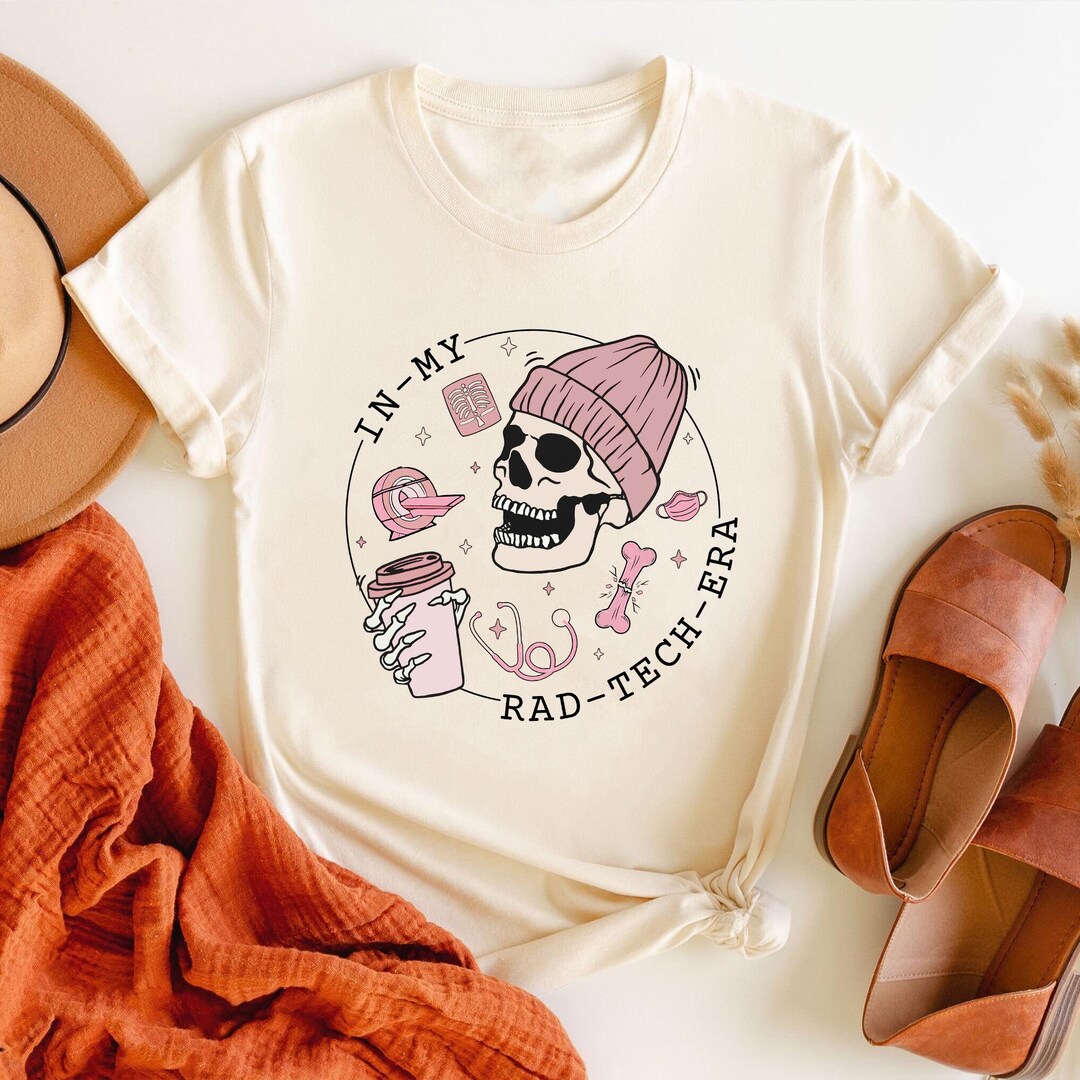 In My Rad Tech Era Skeleton Shirt, Retro X-ray Tech Tee, Radiology ...