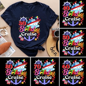 Personalized 50th Birthday Cruise 50 Years Old Birthday Cruising Crew T-Shirt, Custom Years Old Tee, 40 50 60 Birthday Cruise Party Shirt
