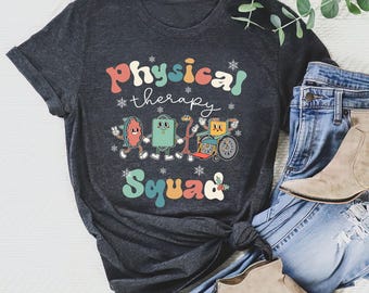 Christmas Physical Therapy Squad Shirt, Retro PT Shirt, PTA Gifts, Physical Therapy Assistant, Christmas Gift