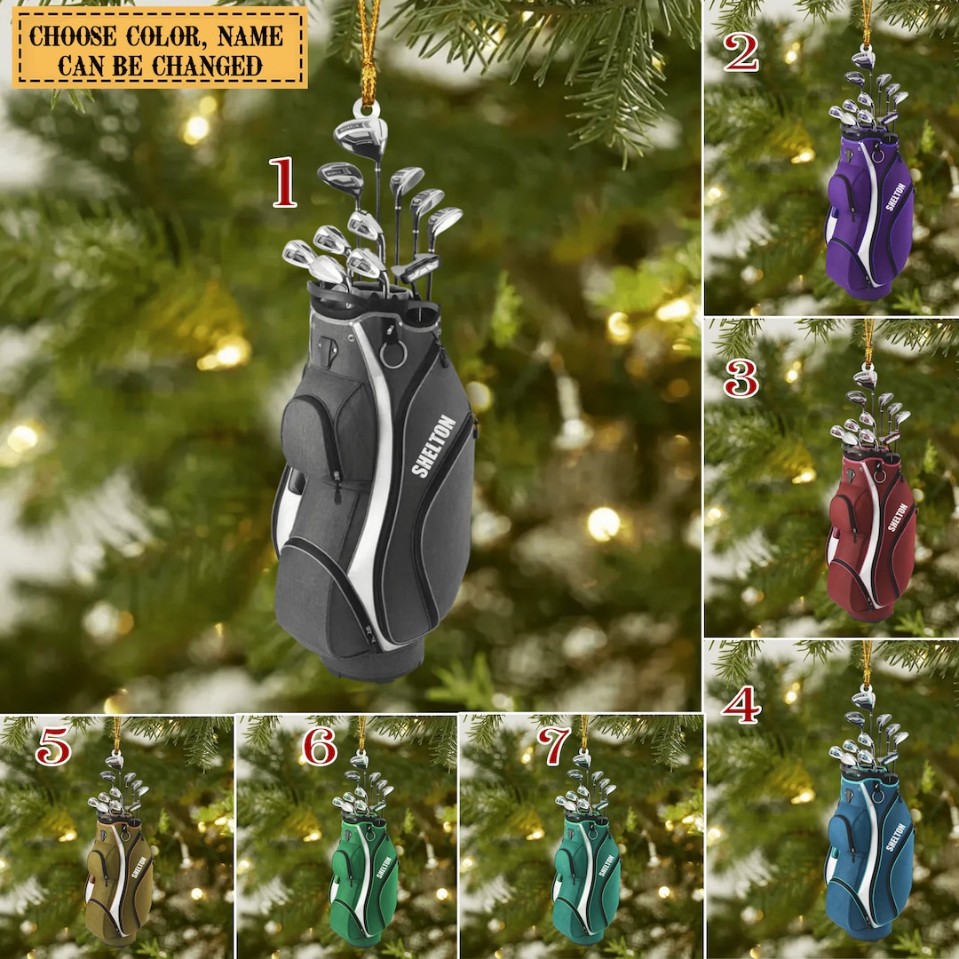 Personalized Golf Bag Christmas Ornament Custom Golfer's Etsy