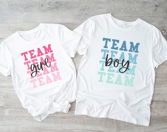 Gender Reveal Shirt, Baby Announcement Shirt, Team Boy Team Girl Shirt, Pink or Blue Tee, Family Gender Reveal Party, Girl or Boy Shirt