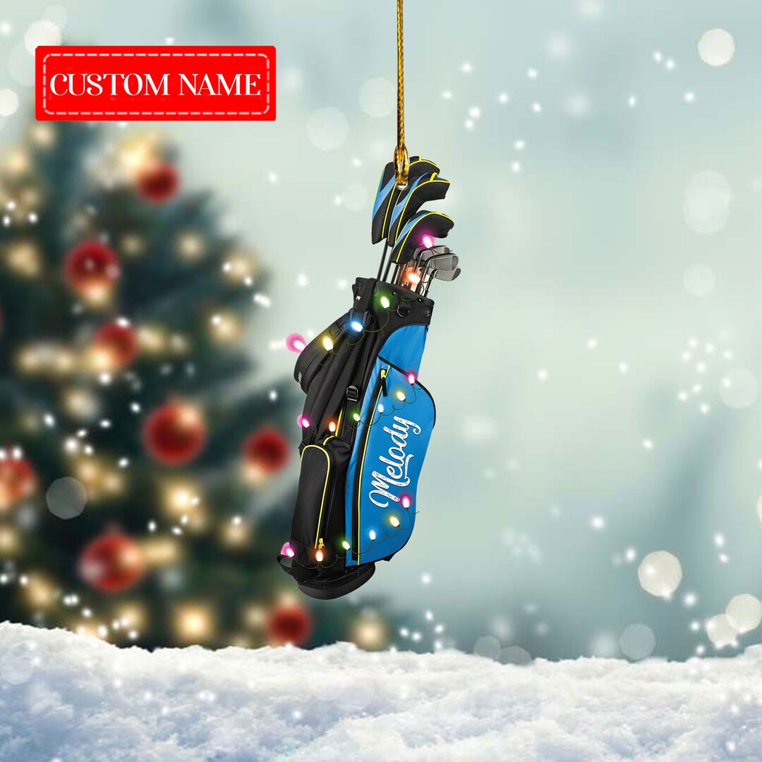 Personalized Golf Bag With Name Ornament Golf Bag Christmas Etsy