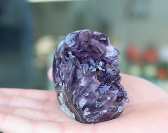 Amethyst Geode Cluster Natural Purple Quartz Crystal Home Decor Display Mineral Specimen 234g
