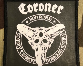 Coroner Thrash Metal Band Patch Badge Embroidered Iron on Applique Souvenir Accessory