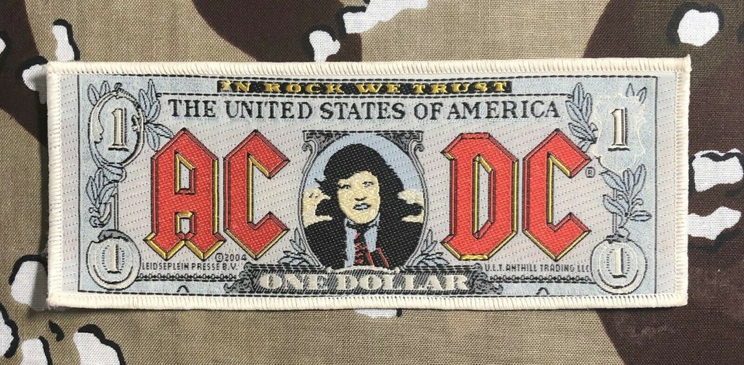 AC/DC Angus Young Dollar Bill Woven Patch A080P - Etsy Portugal