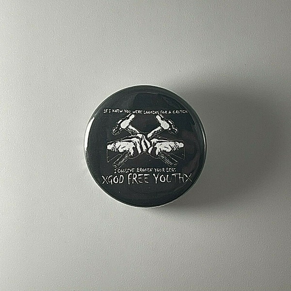 God Free Youth Straight Edge Hardcore 1.25" Button G001B125 Pin Badge