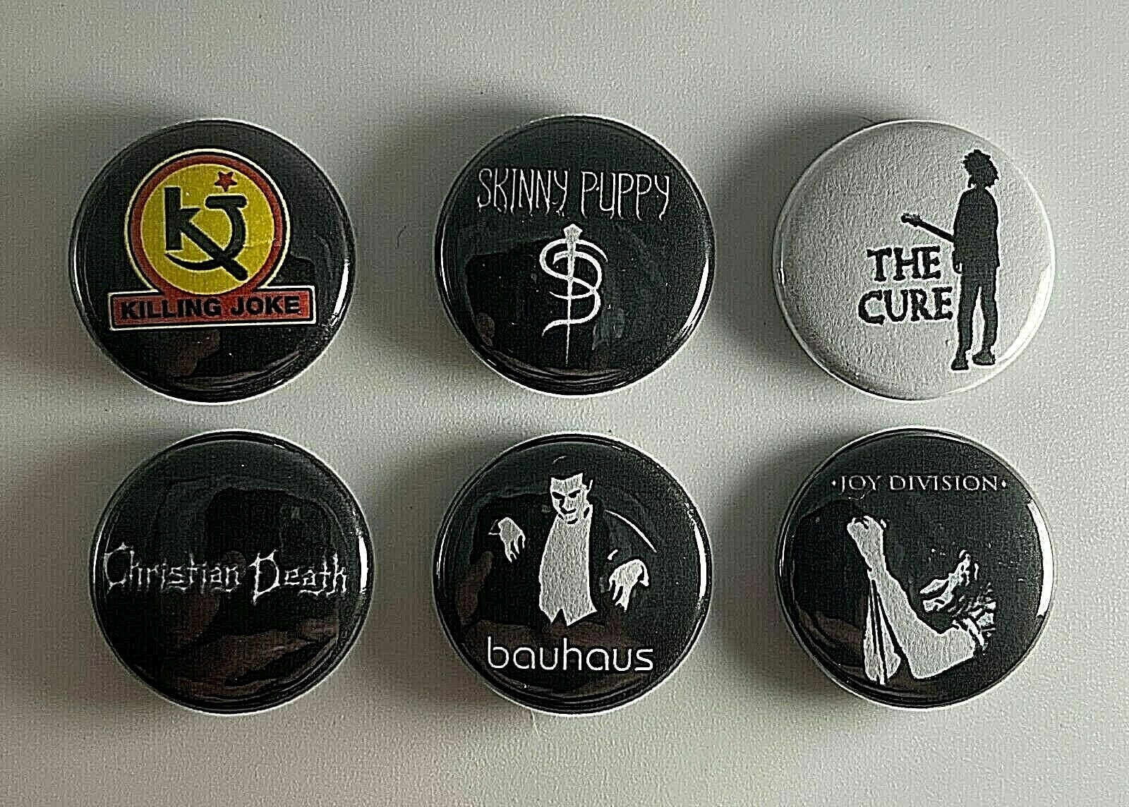 Goth Buttons, Lot of 5-1.25 Emo Button, Goth Post Punk, Badge, Magnet, Pins  -  Norway