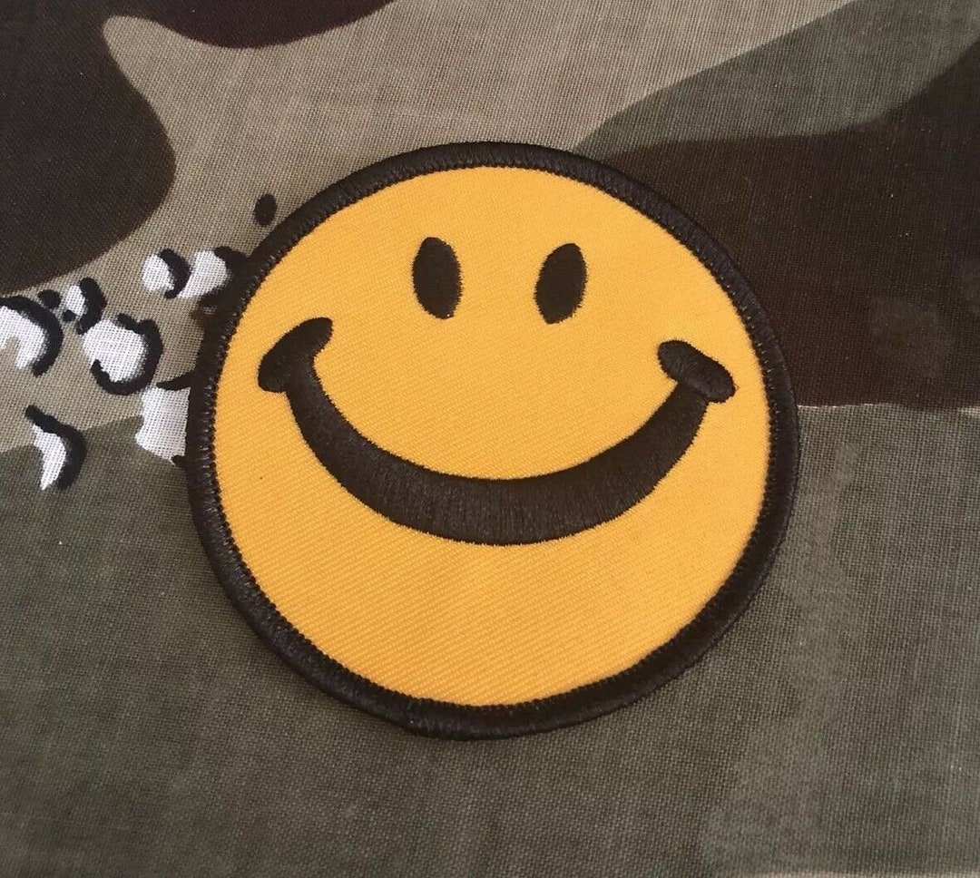 BULLET HOLE Smiley Face Embroidered Badge 2.5 - Wizard Patch