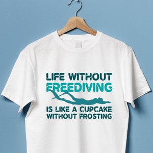 t-shirt d'apnée, cadeau pour les apnéistes, cadeau pour les plongeurs, t-shirt unisexe, t-shirt drôle, amateurs de cupcake