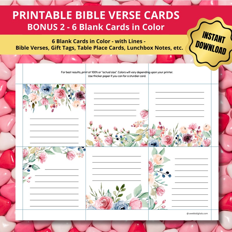Christian Printable KJV Scripture Bible Verse Cards About Love Romance ...