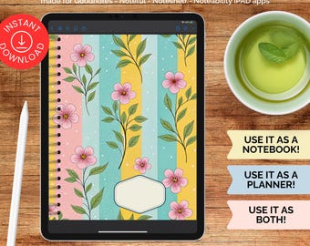 Floral Digital Notebook and Planner for Women