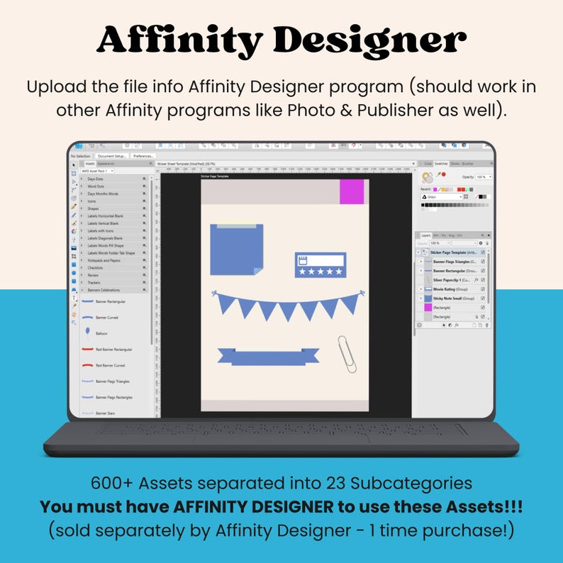 Affinity Interface Label Digital Sticker Templates for Affinity Designer - Etsy