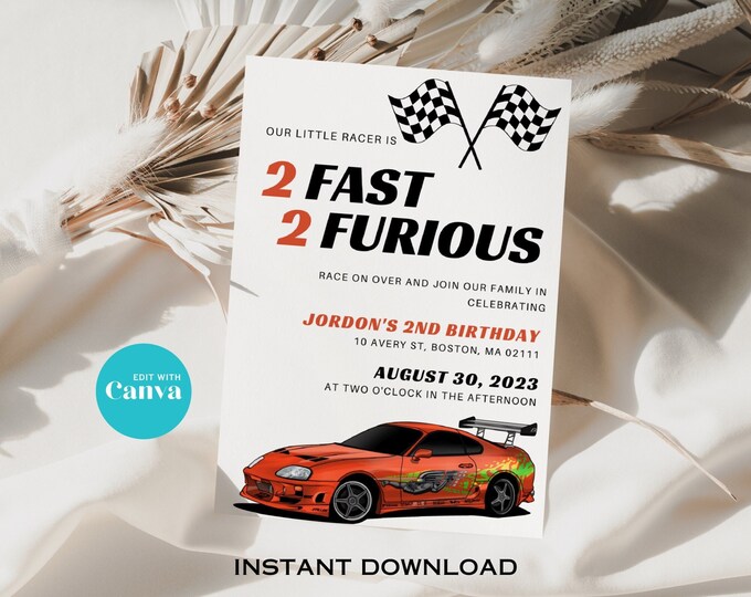 2 Fast 2 Furious Invitation Fast and Furious Invitation Fast Etsy