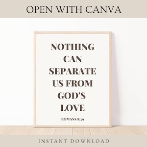 Nothing Can Separate Us From God's Love, Catholic Quote Wall Art Printable, Christian Wall Decor, Religious Wall Print, Catholic Wall Prints