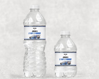 2 Fast 2 Furious Wasserflaschen Etikett: Geburtstagsparty Vorlage (Digitaler Download)