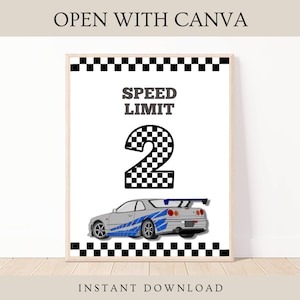 Fast And Furious Birthday Template, Fast And Furious Birthday Party, 2 Fast 2 Curious Birthday, 2 Fast 2 Furious Birthday, Editable Template