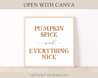 Pumpkin Spice Fall Print: Autumn Wall Decor (Digital Download)