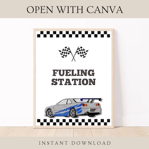 2 Fast 2 Furious Birthday Party, 2 Fast Birthday Party Sign, 2 Fast Fueling Station Sign, Two Fast Birthday Sign, Two Fast Birthday Template