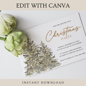 Christmas Party Invitation Template, Editable Christmas Party Invitation, Christmas Party Canva Template, Digital Christmas Party Invitation