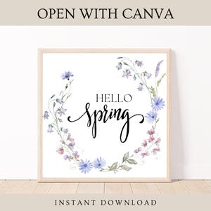Hello Spring, Hello Spring Frames, Spring Decor, Spring Prints, Spring Printables, Spring Wall Art, Spring Wall Art Decor, Home Decor Spring
