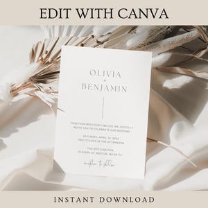 Minimalistische Hochzeitseinladungsvorlage, moderne Hochzeitseinladung Vorlage Download, bearbeitbare Hochzeitseinladungsvorlage, Sofort Download