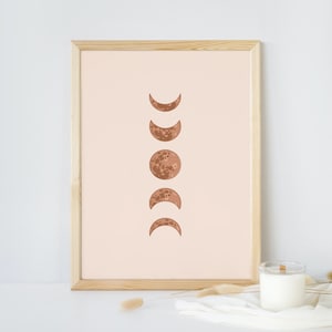 Phases of the Moon Print, Lunar Wall Art, Printable Wall Art, Celestial Poster, Boho Home Decor, Minimalist Art, Instant Download