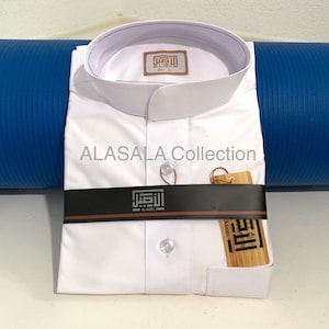 Al-Aseel Summer Thobe Curved Collar | Flat Sleeve | Pure White Color