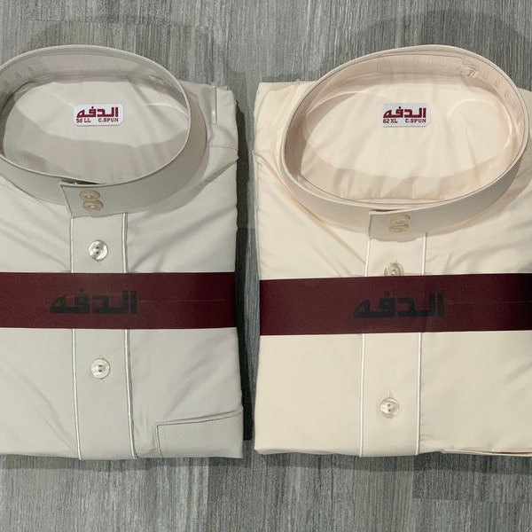 Embroidered Daffah Quality Thobe | Flat Sleeve | ثوب الدفه الراقي