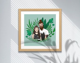 Portrait Commission | Couple | Family | Pet | Digital File