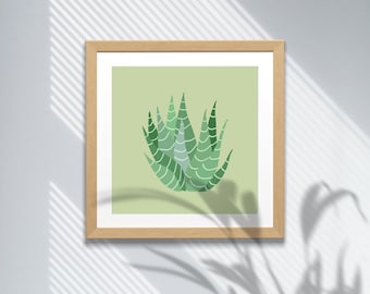 Planta de aloe / Lámina artística / Descarga digital