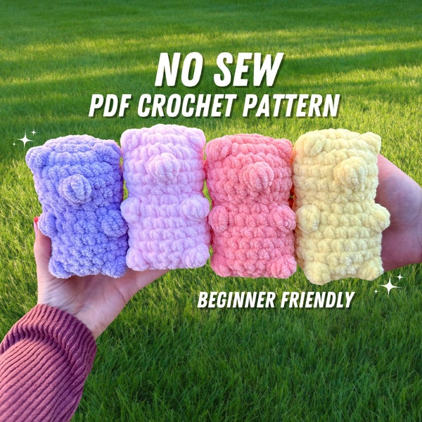 No Sew Crochet Gummy Bear Pattern, Beginner Friendly Crochet Gummy Bear Pattern, Gummy Bear Crochet, Gummy Bear Crochet Digital Download