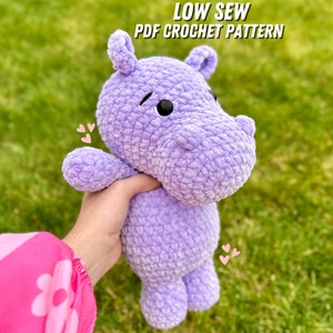 Low Sew Crochet Hippo Pattern: Hippo Pattern, Crochet Hippo Pattern, Hippopotamus Crochet, Hippopotamus Crochet Pattern, Chubby Hippo