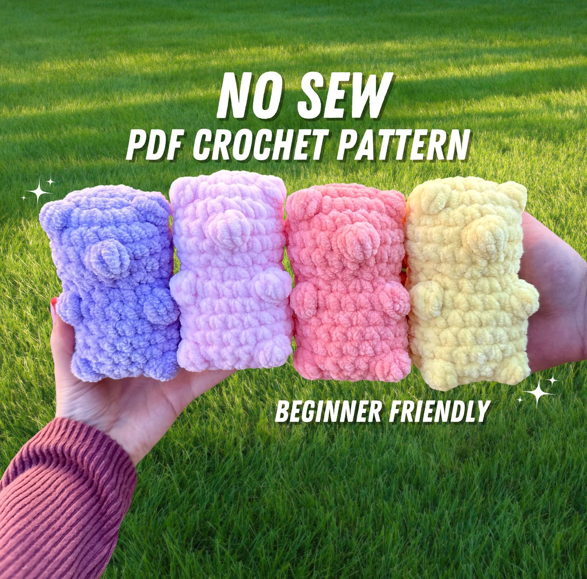 No Sew Crochet Gummy Bear Pattern, Beginner Friendly Crochet Candy Gummy Bear Pattern, Gummy Bear Crochet, Gummy Bear Crochet PDF Download