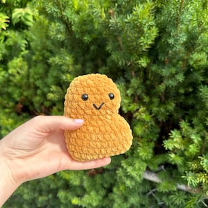 Handmade Chicken Nugget Crochet Plush Small, Small Chicken Nugget Plush, Crochet Nugget, Cute Chicken Nugget Plush Gift - ready to ship!