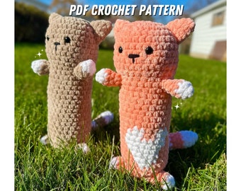 Long Cat Crochet Pattern (2 in 1 long kitty crochet pattern, long kitty crochet, heart belly cat crochet, amigurumi cat crochet pattern)