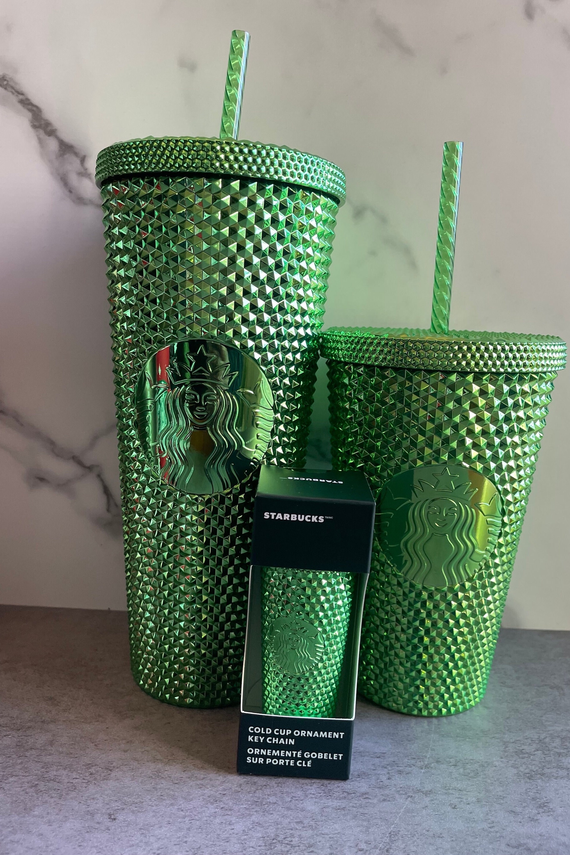 Starbucks Venti Matte Dark Forest Green Gridded Straw Cup, Nwt/new