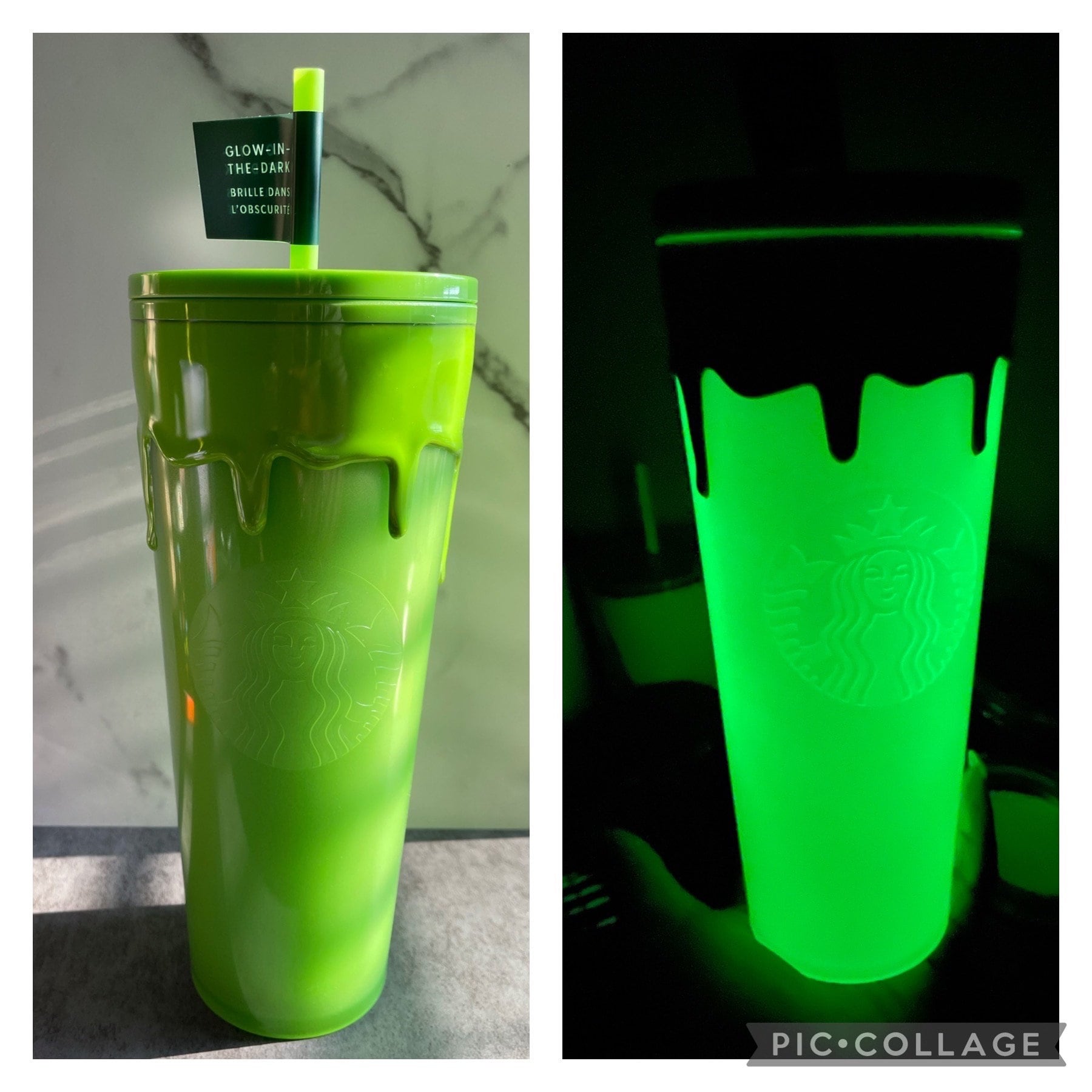 Starbucks Other | Starbucks 2023 Halloween Green Slime Venti Glow in The Dark Tumbler Cup | Color: Green | Size: Os | Mindybibacloset's Closet