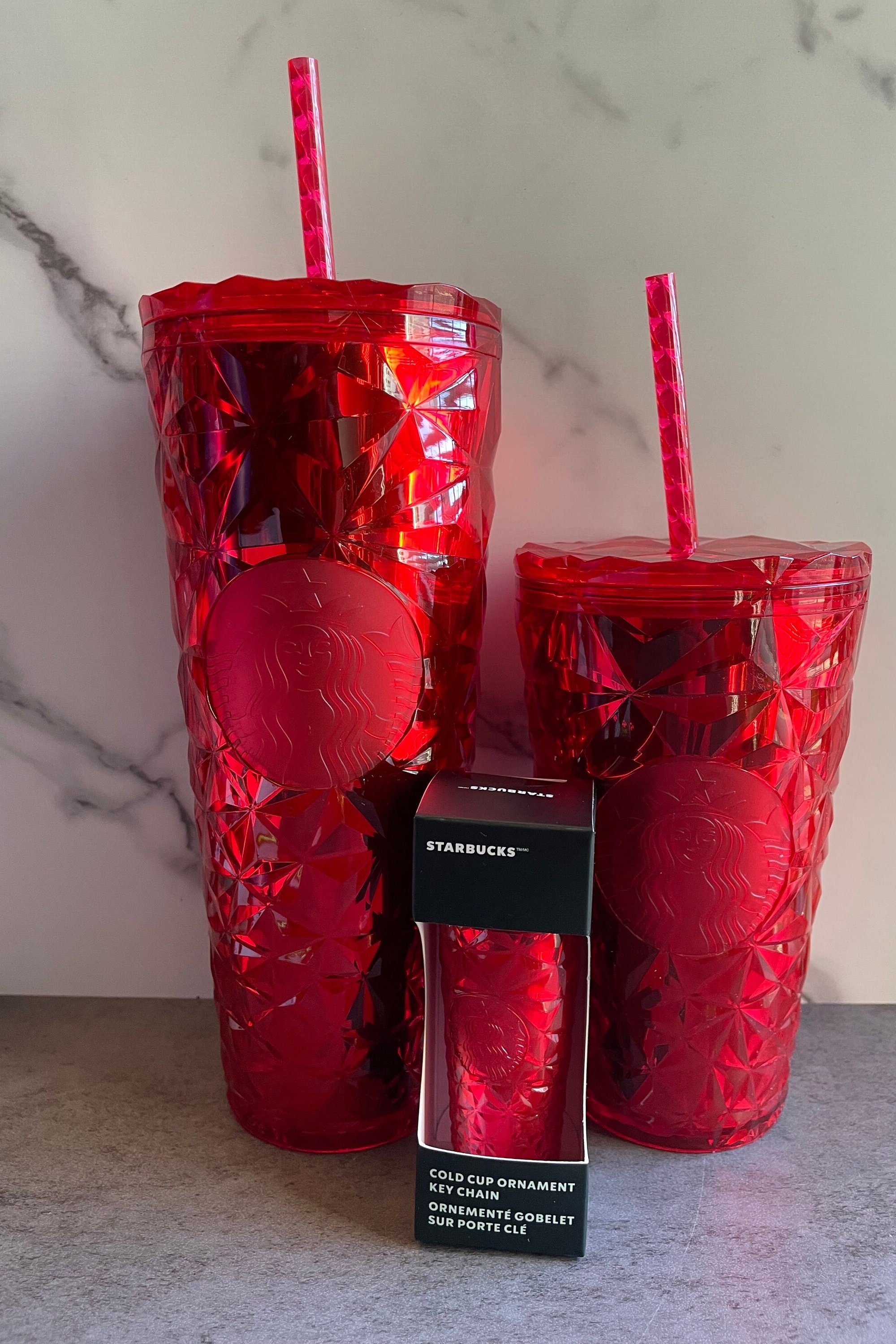 Stainless Steel Prismatic Tumbler With Straw