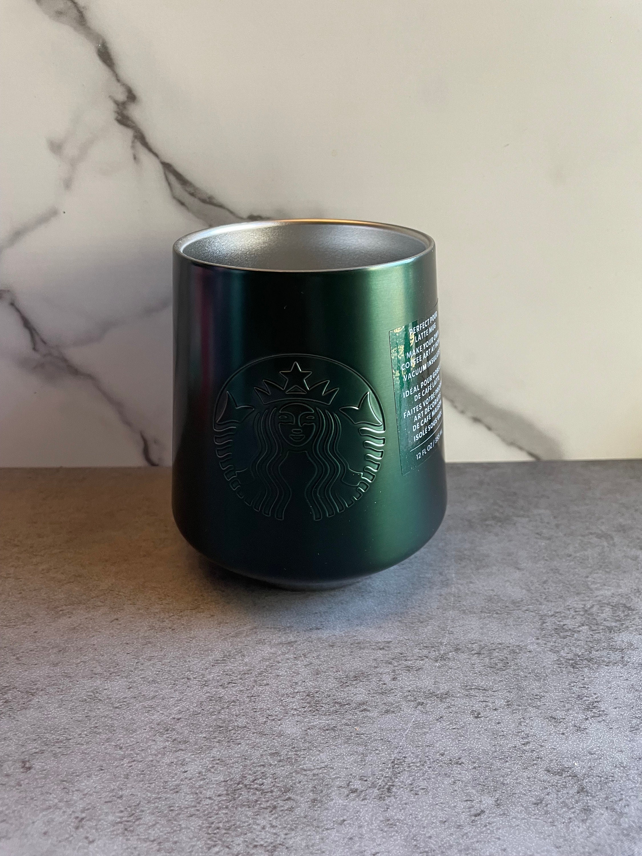 Starbucks Holiday 2023 Matte Green Vacuum Insulated Perfect Pour Latte Mug  12oz 
