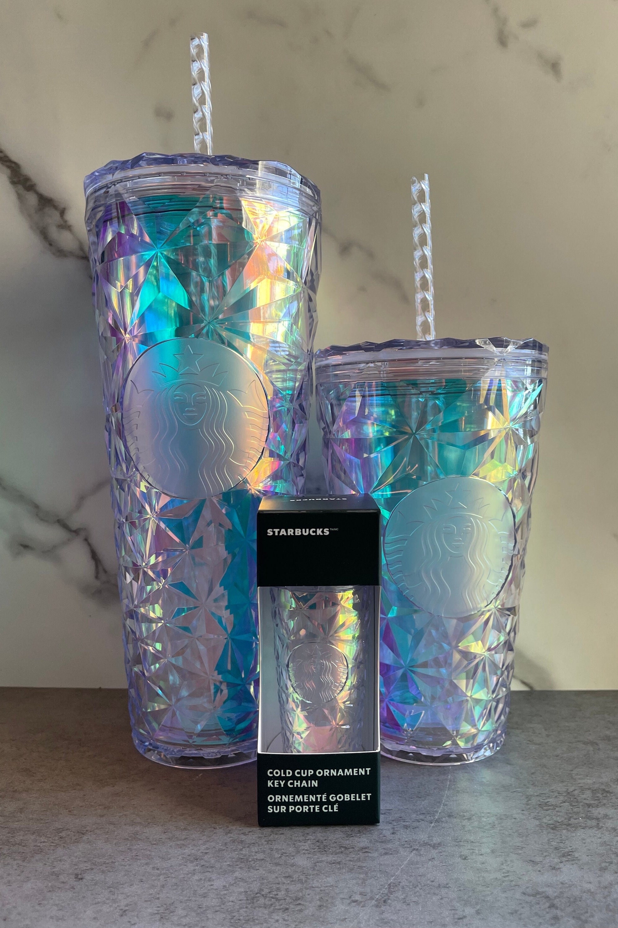 Starbucks Holiday 2023 Iridescent Winter White Prism Cold Cup