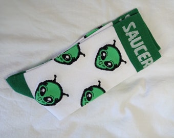 Alien Socks - High Quality Fun Alien Jacquard Cotton Casual Gift for Her and Him Patterned Cotton