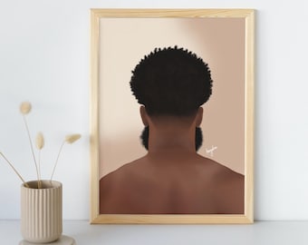 SEEN / Black Boy Art / Black Man Art / African Man Art / Flower Print Wall Art / Regalos para hombres