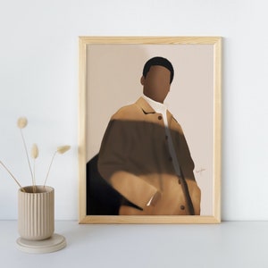 FALL IN STYLE | Black Boy Art | Black Man Art | African Man Art | Flower Print Wall Art | Gifts for Men